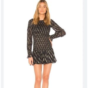 LoveShackFancy Scarlett navy mini dress M